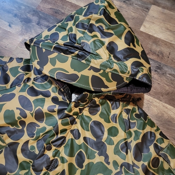 Vintage Wetha Guard Academy Broadway Men's Zip-Up Duck Camo Rain Jacket Size SM - Picture 3 of 9